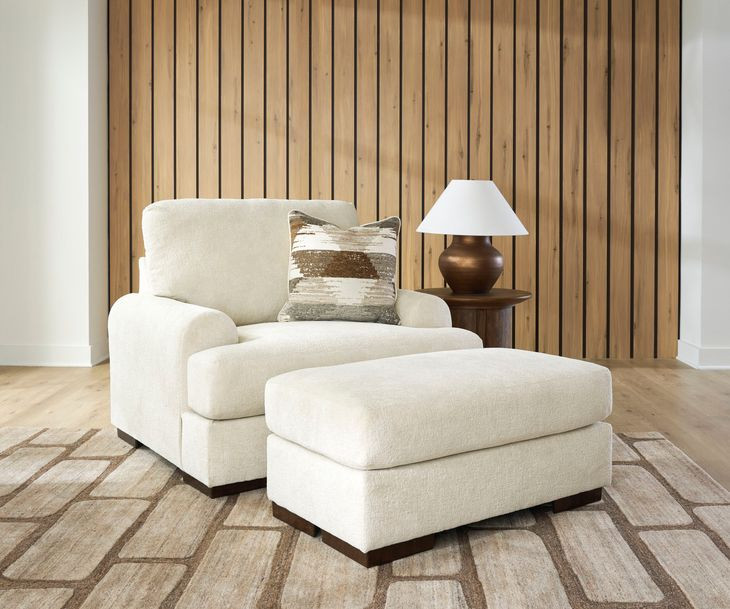 Meadowleaf Sand Upholstered Chair and A Half with Pillow