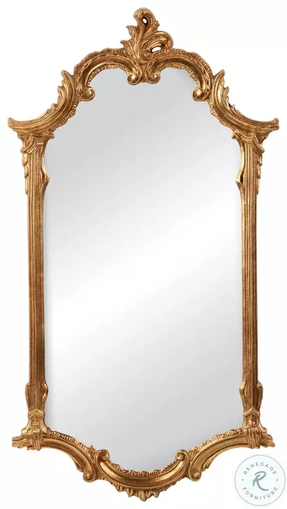 Cartouche Antiqued Gold Mirror