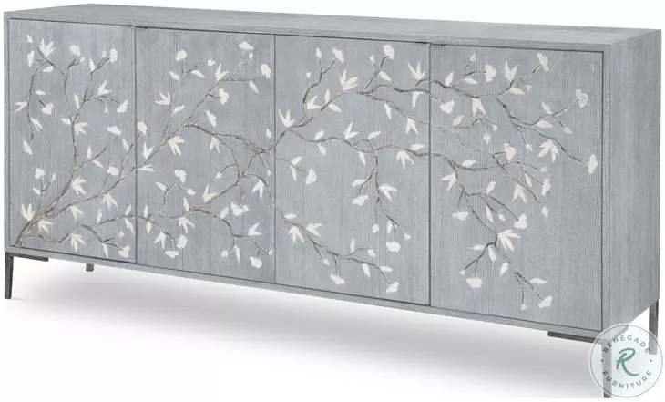 Blossom Gray Lacquered Walnut Chiffonier