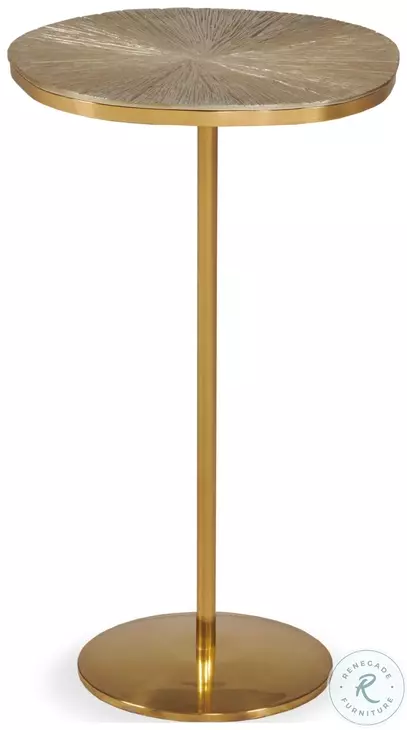Textured Satina Brass Accent Table