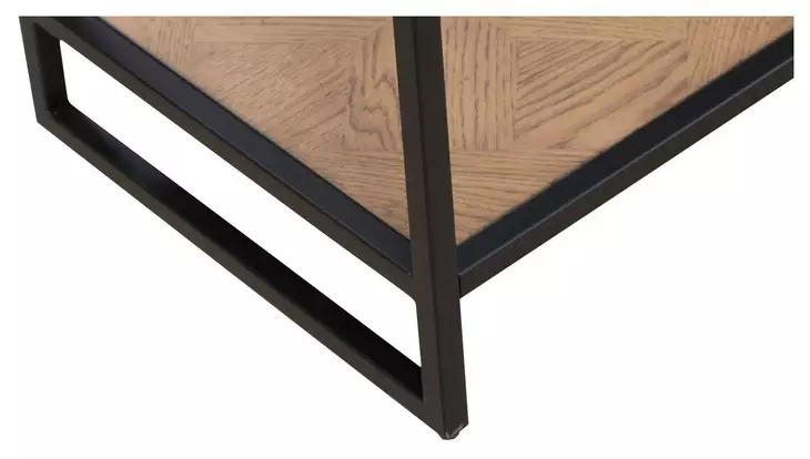 Bedford Weathered Oak and Gray Rectangular Glass Top Sofa Table