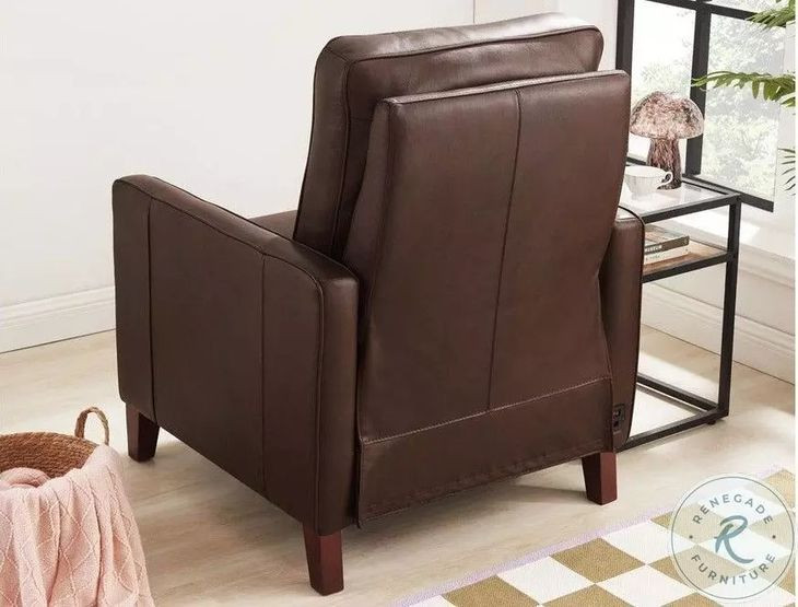 Arden Chestnut Leather Zero Gravity Power Recliner with Power Headrest and USB Charging