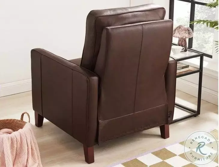 Arden Chestnut Leather Zero Gravity Power Recliner with Power Headrest and USB Charging