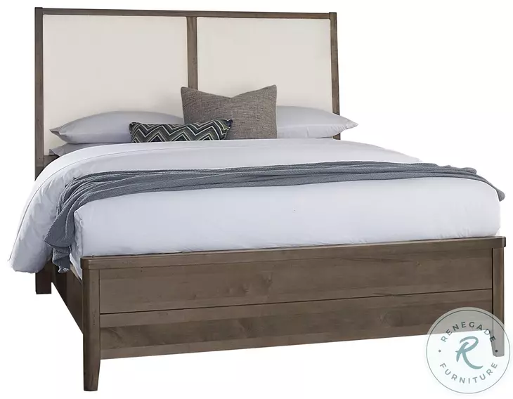 Woodbridge Dark Cashmere And White Upholstered Low Profile Bedroom Set