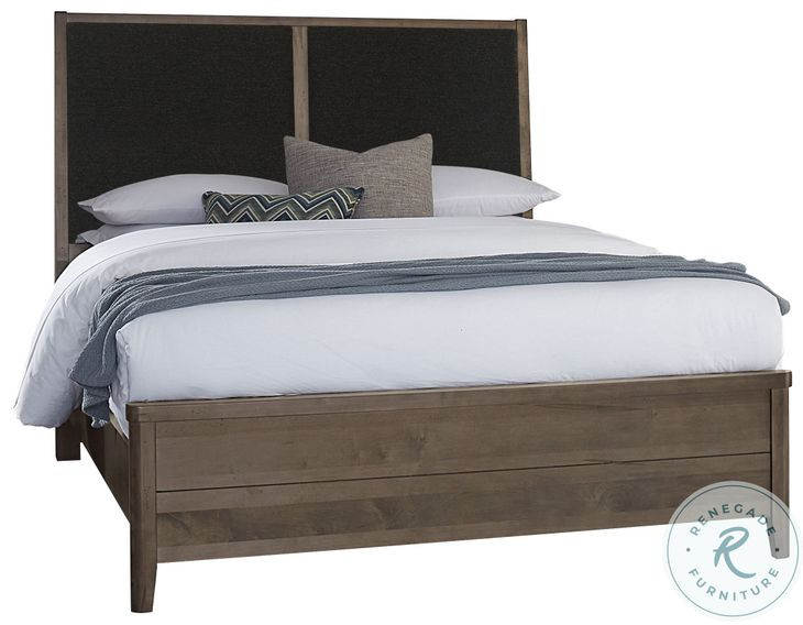 Woodbridge Dark Cashmere And Black Upholstered Low Profile Bedroom Set