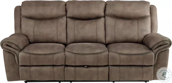 Aram Brown 89" Double Reclining Sofa