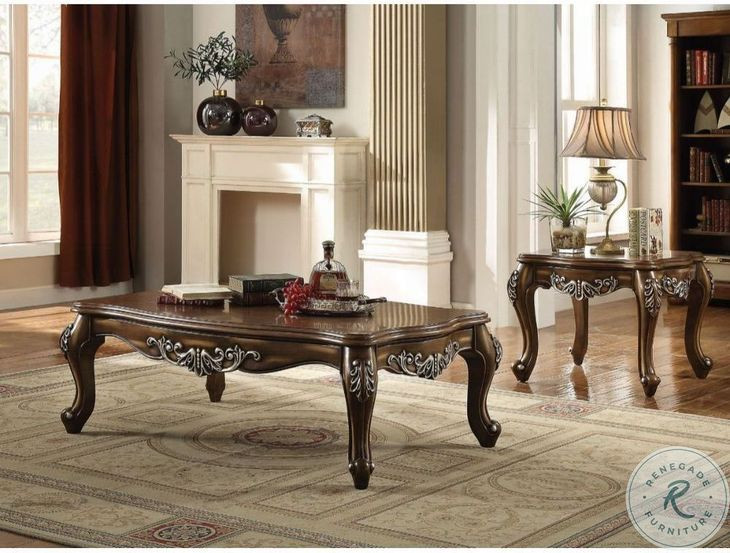 Latisha Antique Oak Rectangular Occassional Table Set