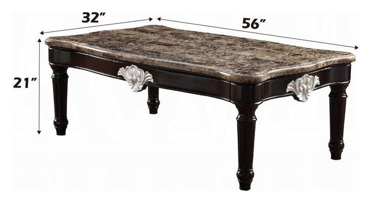Ernestine Black Rectangular Marble Cocktail Table