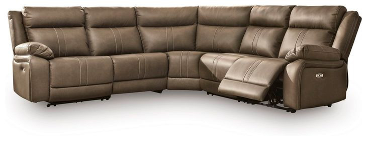 Ultra Max Biscotti 5 Piece Modular Power Reclining Sectional with Armless Recliner and USB Charging