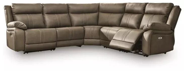 Ultra Max Biscotti 5 Piece Modular Power Reclining Sectional with Armless Recliner and USB Charging