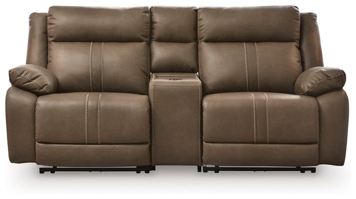 Ultra Max Biscotti 3 Piece Modular Power Reclining Sectional with Console USB Charging and Audio Console