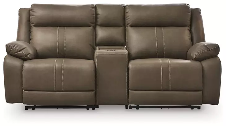 Ultra Max Biscotti 3 Piece Modular Power Reclining Sectional with Console USB Charging and Audio Console