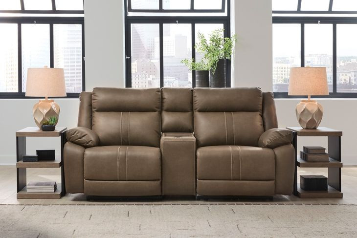 Ultra Max Biscotti 3 Piece Modular Power Reclining Sectional with Console USB Charging and Audio Console