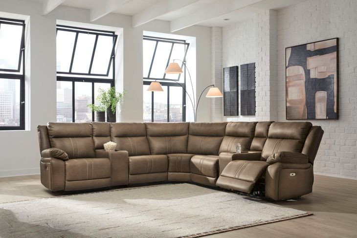 Ultra Max Biscotti 7 Piece Modular Power Reclining Sectional with USB Charging