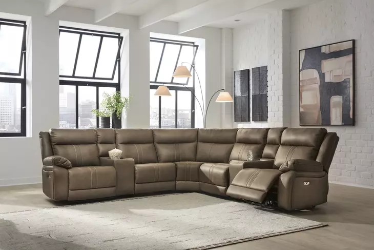 Ultra Max Biscotti 7 Piece Modular Power Reclining Sectional with USB Charging