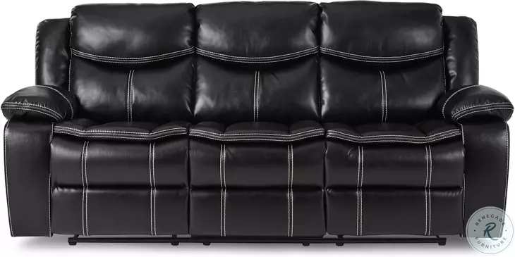 Bastrop Black Double Reclining Sofa