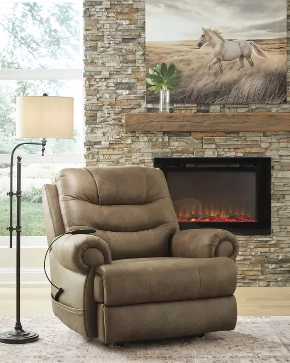 Created Comfort Earth Power Lift Recliner with Power Headrest and Heat Massage