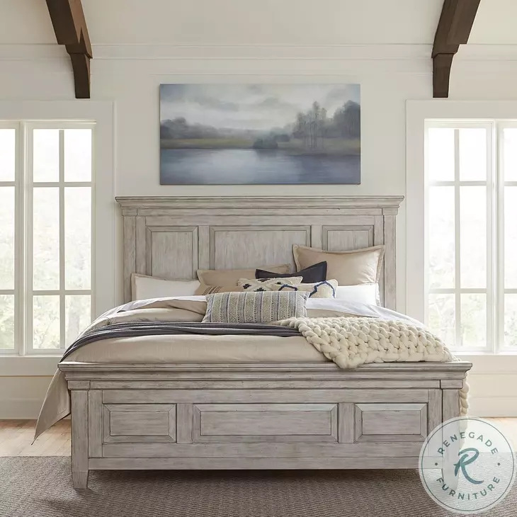 Heartland Antique White Cal. King Panel Bed