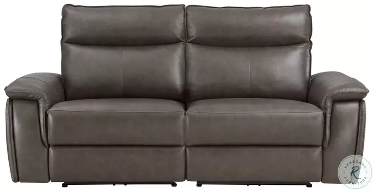 Maroni Dark Brown Power Double Reclining Loveseat with Power Headrests