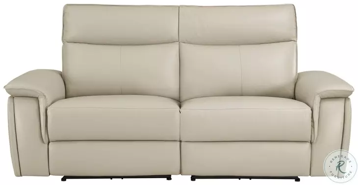 Maroni Taupe Power Double Reclining Loveseat with Power Headrests
