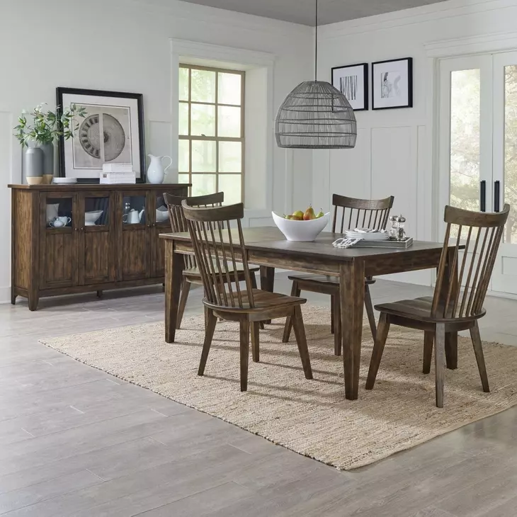 Midland Falls Rustic Brown 5 Piece Extendable Rectangular Dining Set