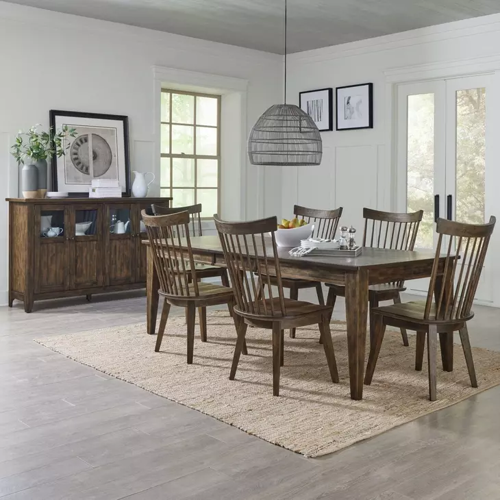 Midland Falls Rustic Brown 7 Piece Extendable Rectangular Dining Set