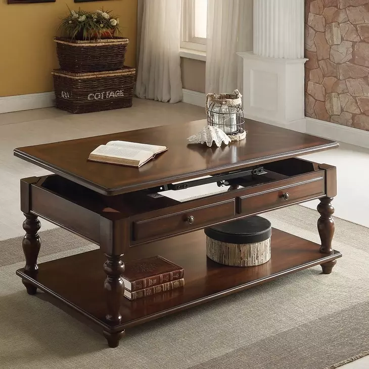 Farrel Walnut Rectangular Lift Top Cocktail Table