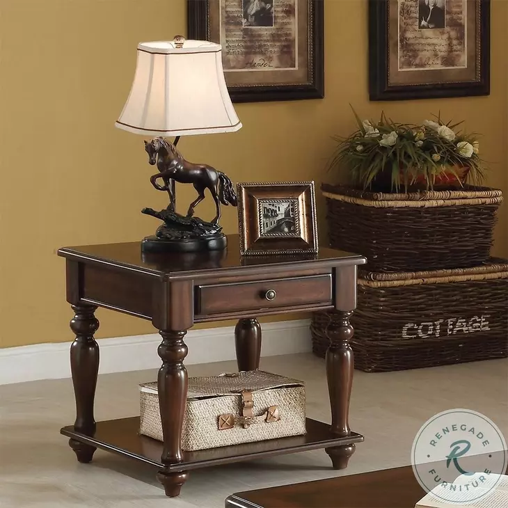 Farrel Walnut Square End Table