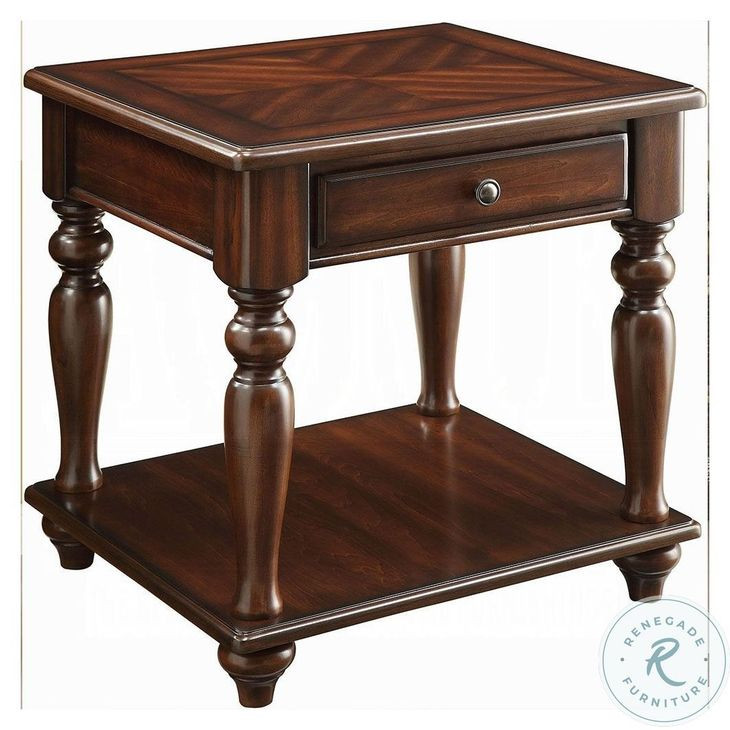 Farrel Walnut Square End Table