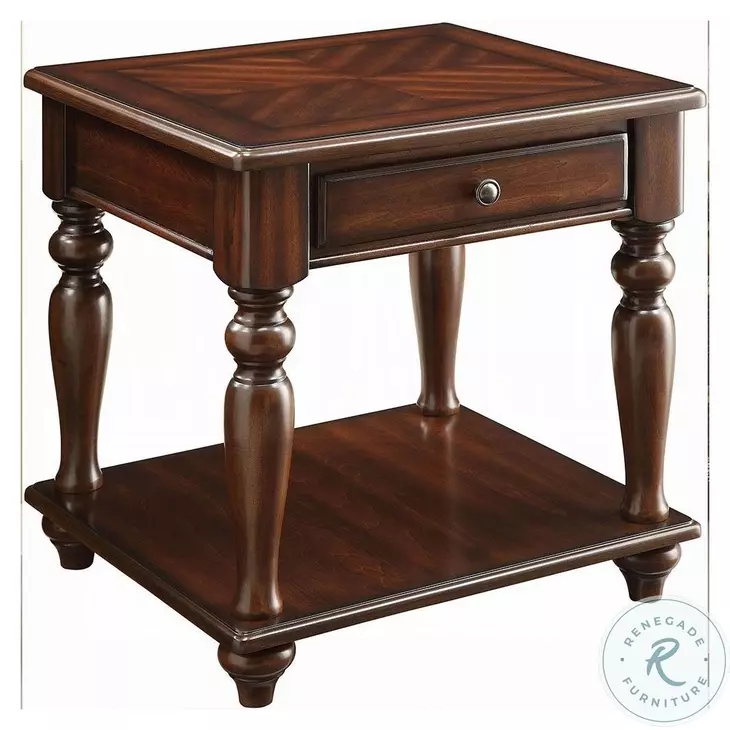 Farrel Walnut Square End Table