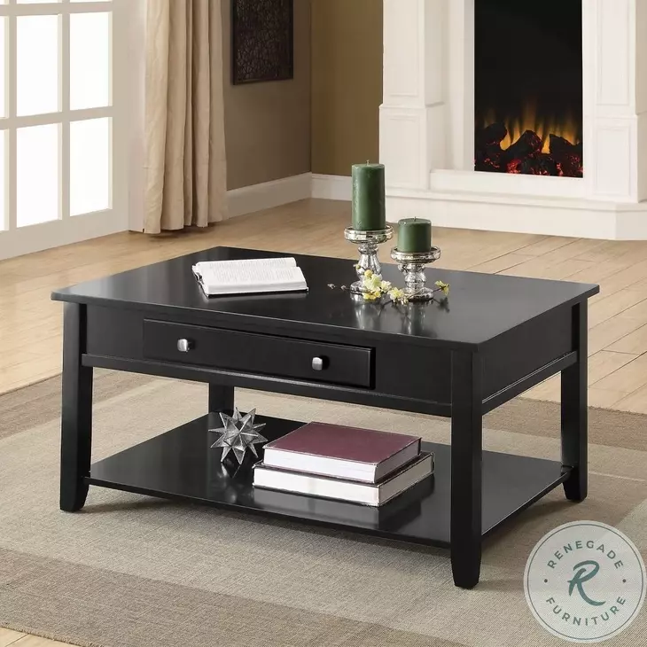 Malachi Black Rectangular Lift Top Occassional Table Set