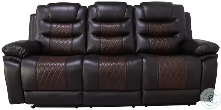 Nikko Brown Dual Reclining 85" Sofa