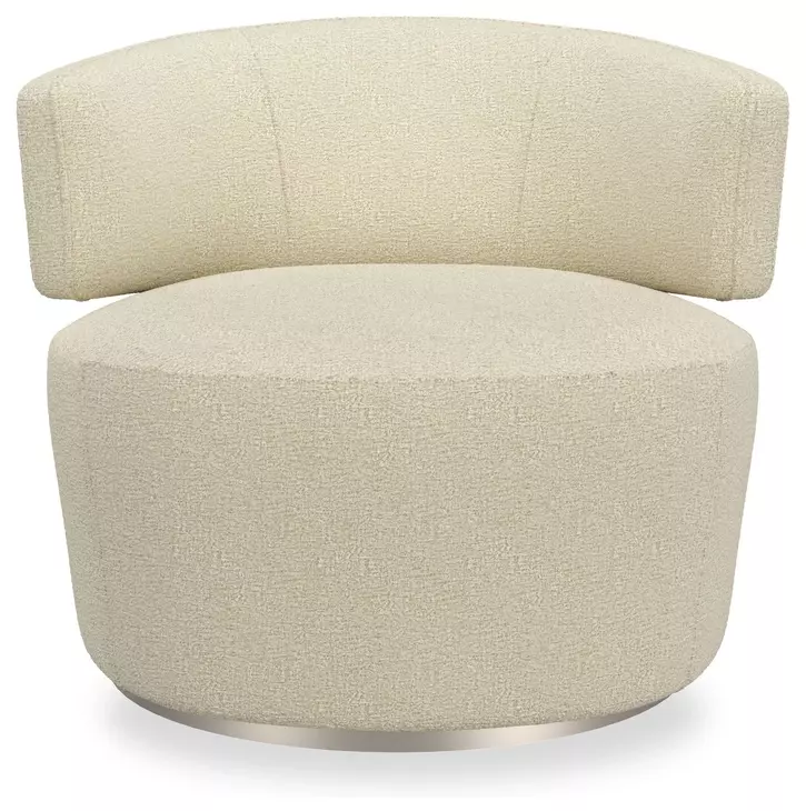 Olympia Oatmeal Performance Fabric Upholstered Swivel Accent Chair