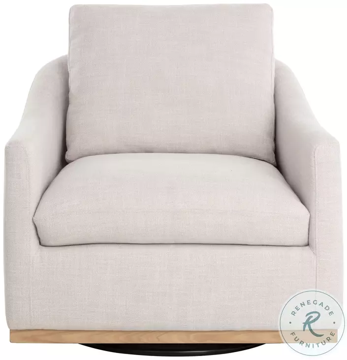 Corbin Effie Linen Swivel Lounge Chair