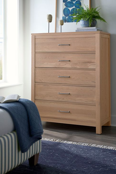 Tide And Timber Clear Oak 5 Drawer Chest