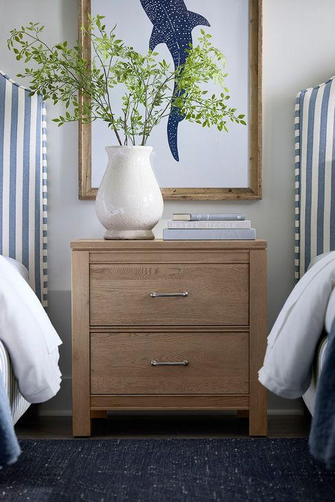 Tide And Timber Clear Oak 2 Drawer Nightstand
