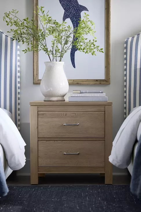 Tide And Timber Clear Oak 2 Drawer Nightstand