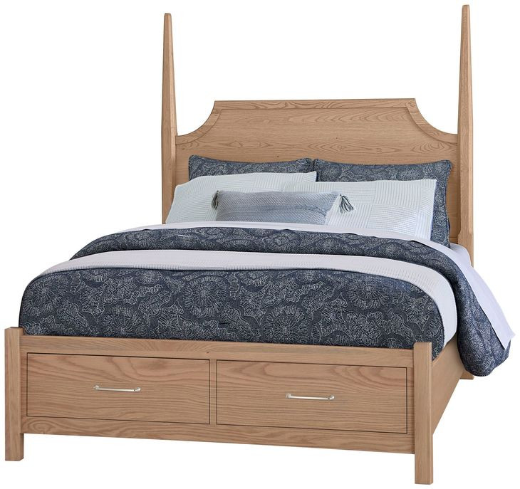 Tide And Timber Clear Oak King Pencil Poster Storage Bed