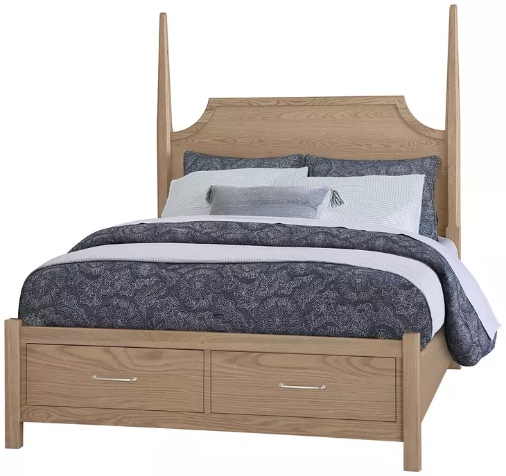 Tide And Timber Clear Oak King Pencil Poster Storage Bed