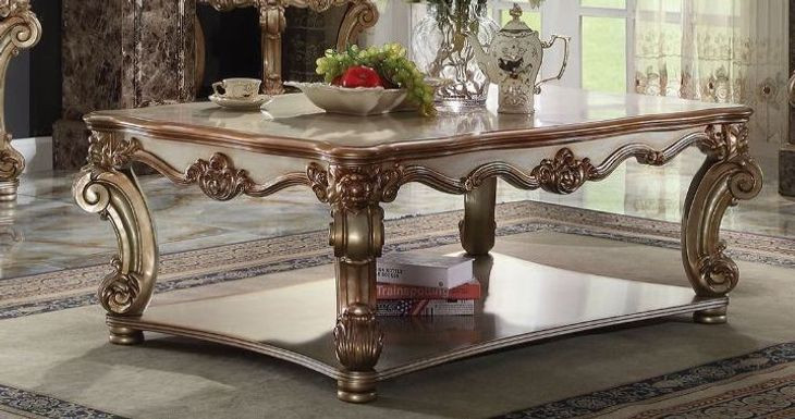 Vendome Gold Patina Rectangular Coffee Table