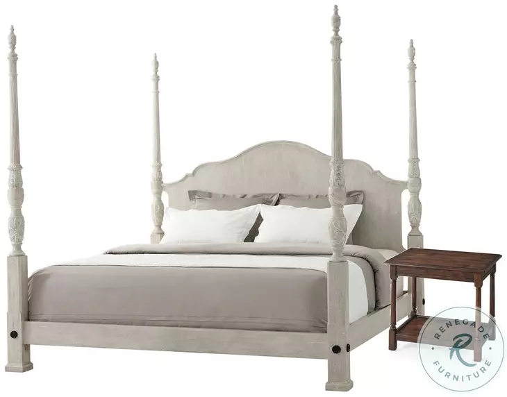 Limewash Middleton Faux Grey Marble Poster Bedroom Set
