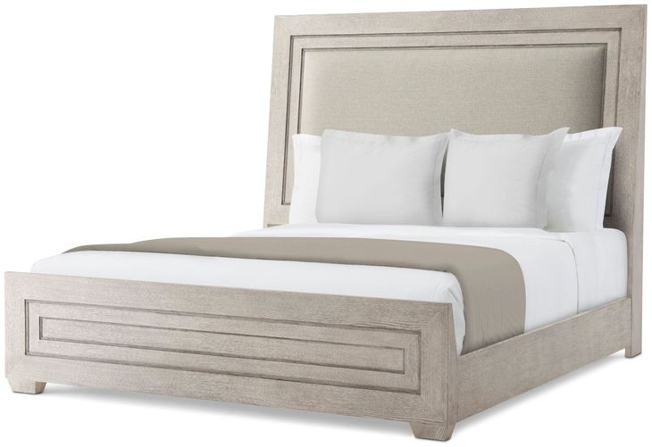 Isola Charteris and Gray Performance Fabric King Upholstered Panel Bed