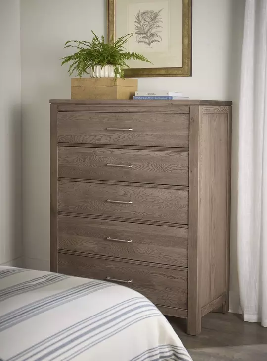 Tide And Timber Gray Oak 5 Drawer Chest