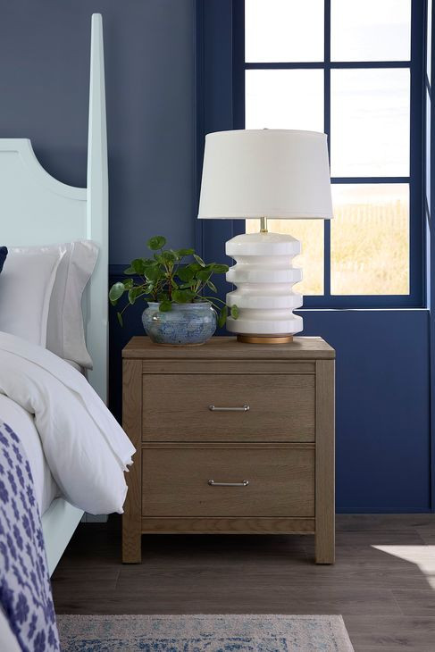Tide And Timber Gray Oak 2 Drawer Nightstand