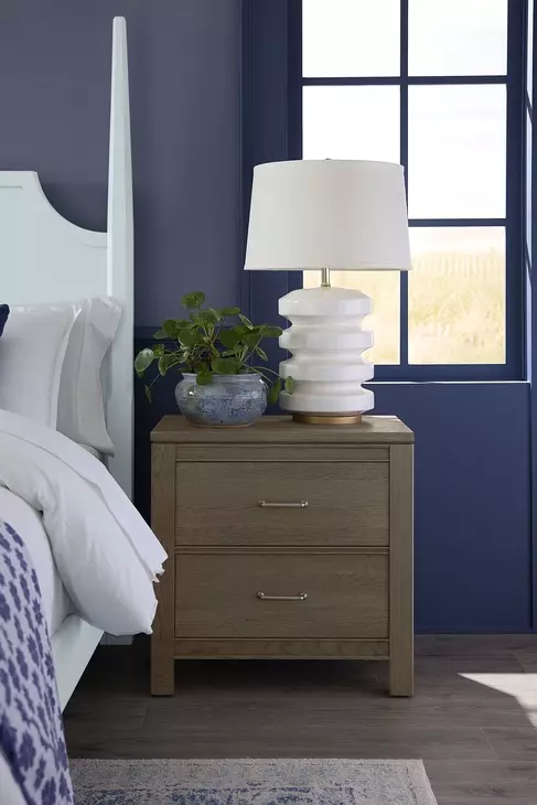 Tide And Timber Gray Oak 2 Drawer Nightstand