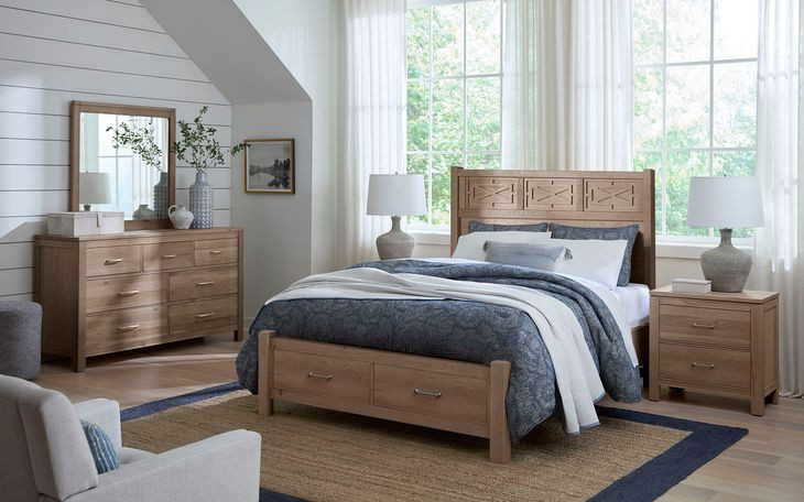 Tide And Timber Gray Oak Panel Storage Bedroom Set