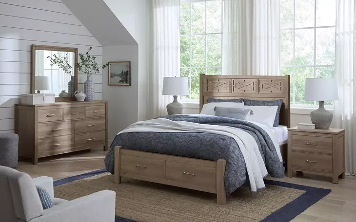 Tide And Timber Gray Oak Panel Storage Bedroom Set