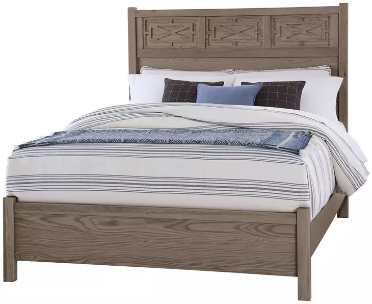 Tide And Timber Gray Oak Fretwork Panel Bedroom Set
