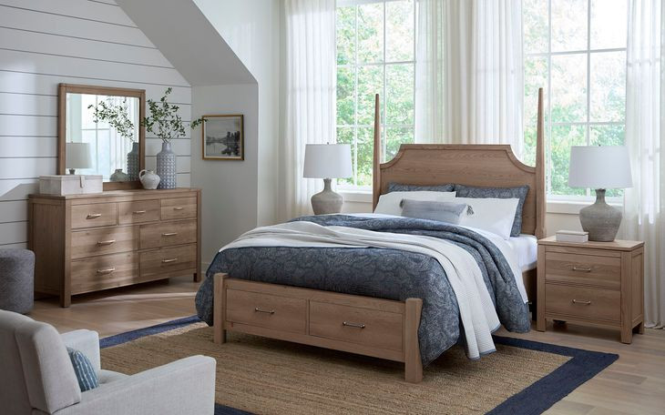 Tide And Timber Gray Oak Pencil Poster Storage Bedroom Set