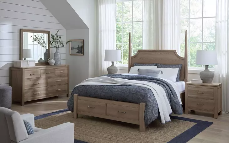 Tide And Timber Gray Oak Pencil Poster Storage Bedroom Set